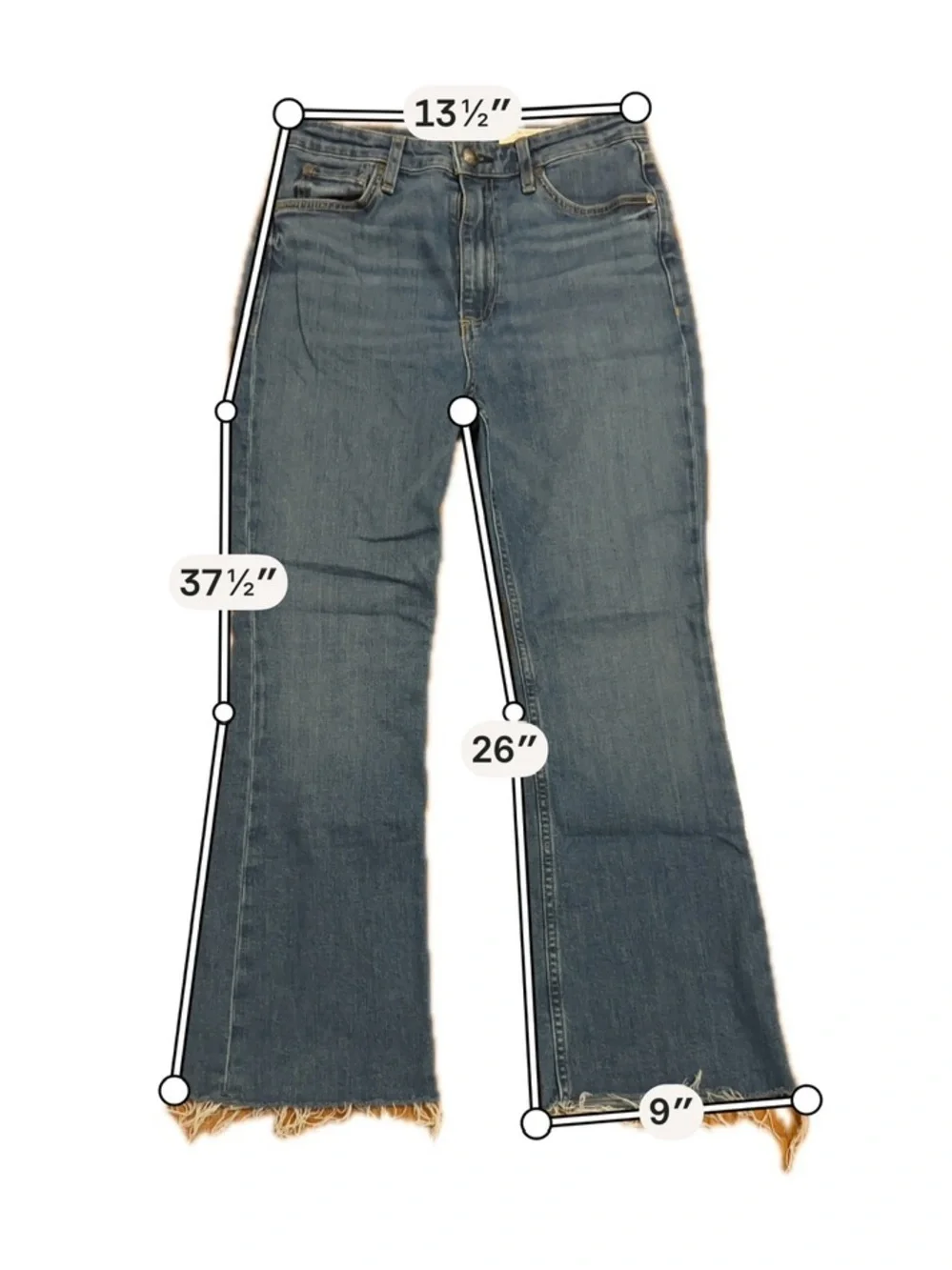 Rag & Bone High Rise Cropped Flare Jeans Women's Size 28 Raw Hem